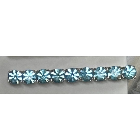 Danny Pollak Blue Topaz Swarovski Crystal Bobby Pin (#1) - approx. 2.5 in. long - Picture 10 of 12
